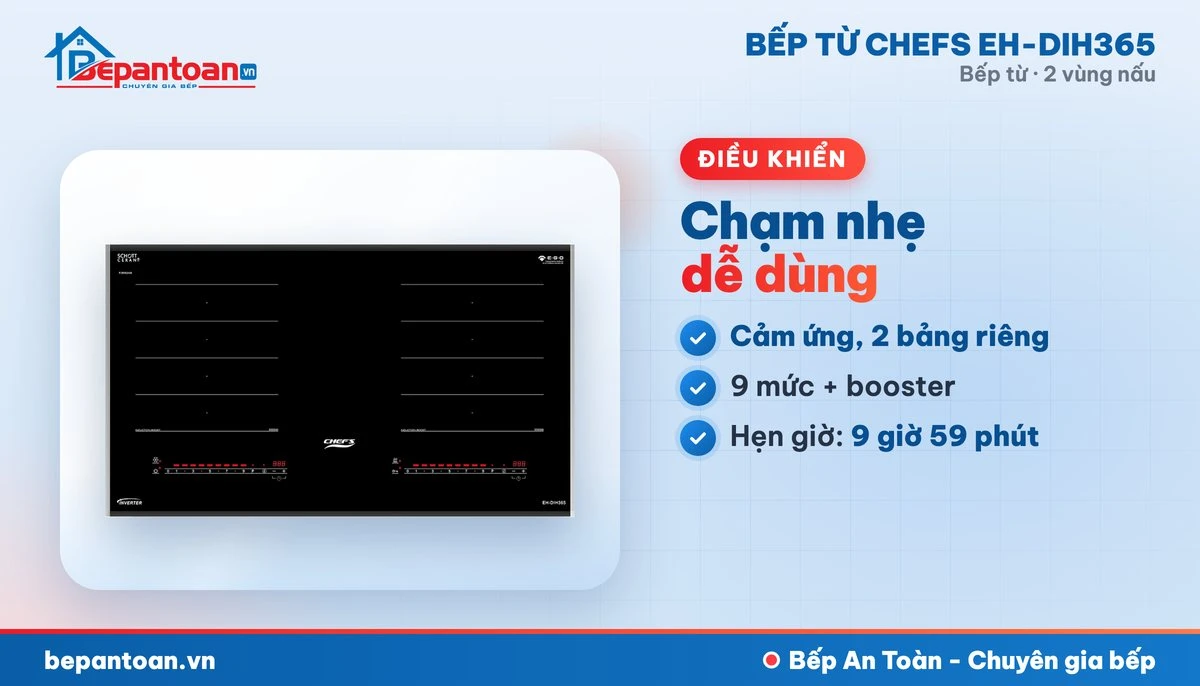 Bếp từ Chefs EH-DIH365 - điều khiển dễ dùng