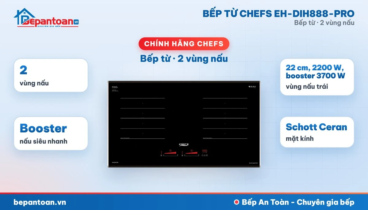 Bếp từ Chefs EH-DIH888-PRO - tổng quan