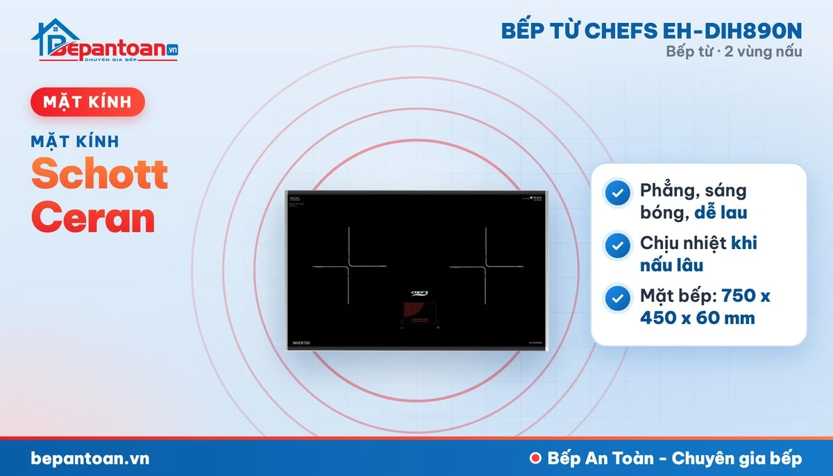 Bếp từ Chefs EH-DIH890N - mặt kính schott ceran