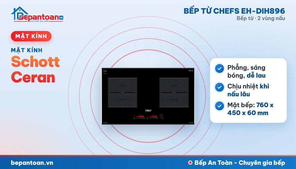 Bếp từ Chefs EH-DIH896 - mặt kính schott ceran