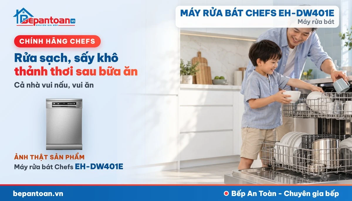 Máy rửa bát Chefs EH-DW401E - gia đình