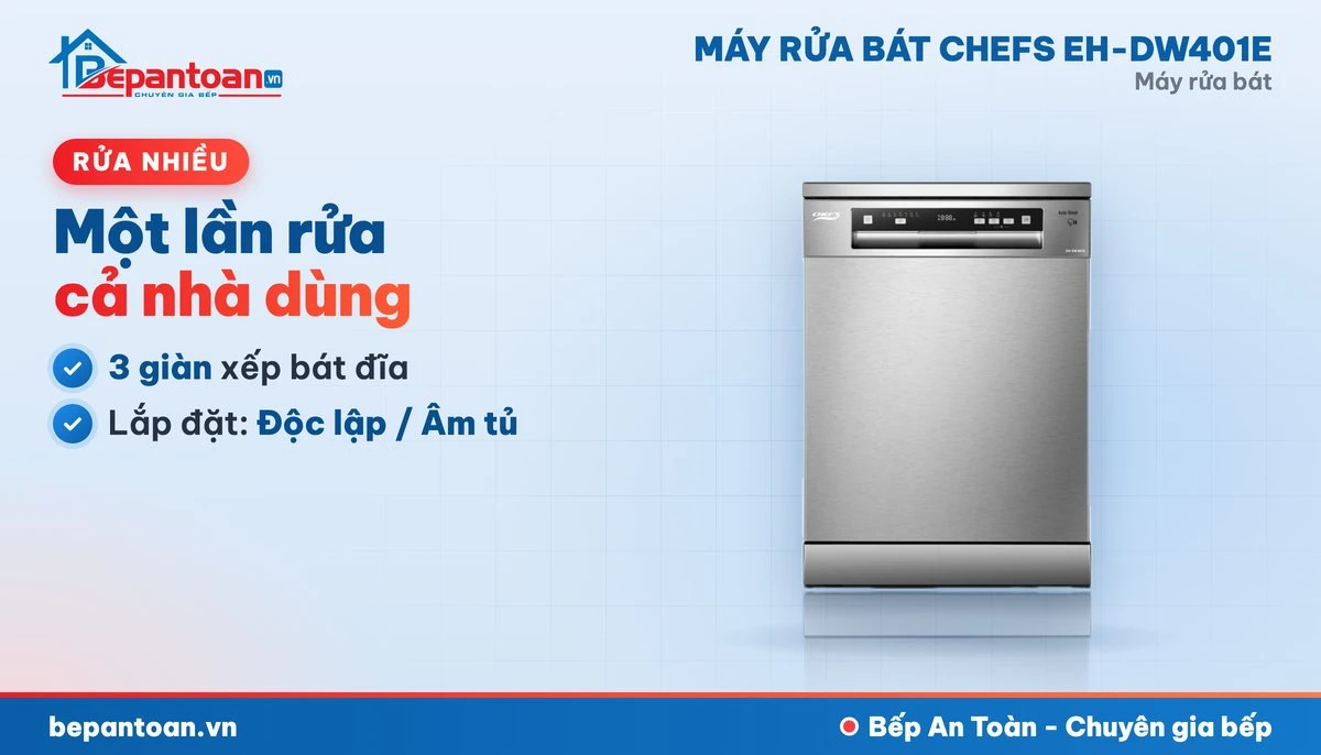 Máy rửa bát Chefs EH-DW401E - sức chứa lớn