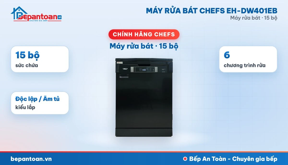 Máy rửa bát Chefs EH-DW401EB - tổng quan