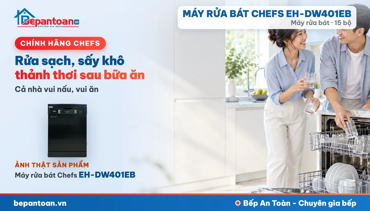 Máy rửa bát Chefs EH-DW401EB - gia đình