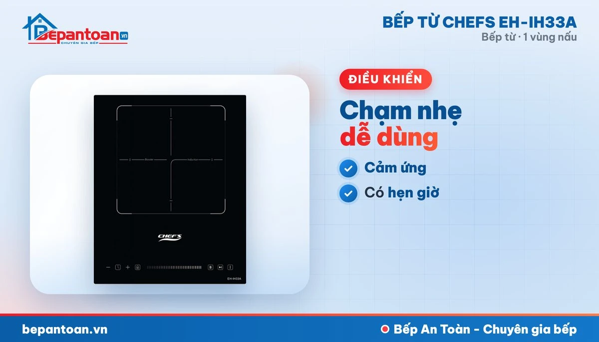 Bếp từ Chefs EH-IH33A - điều khiển dễ dùng