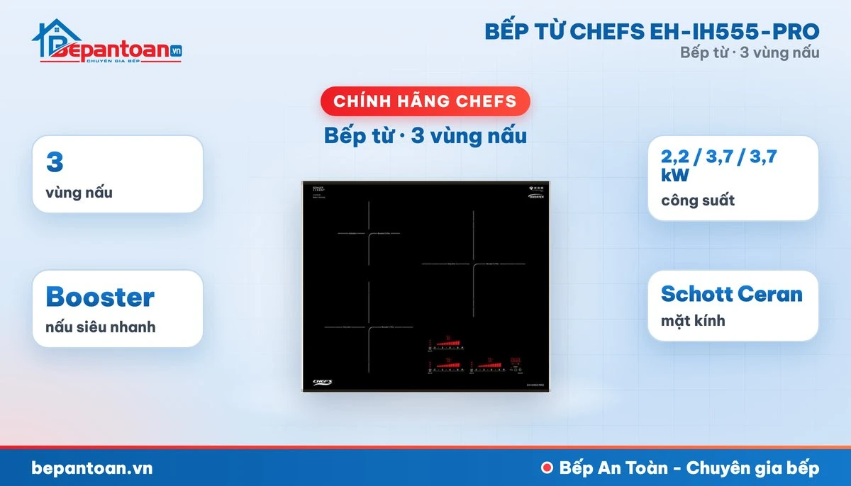 Bếp từ Chefs EH-IH555-PRO - tổng quan