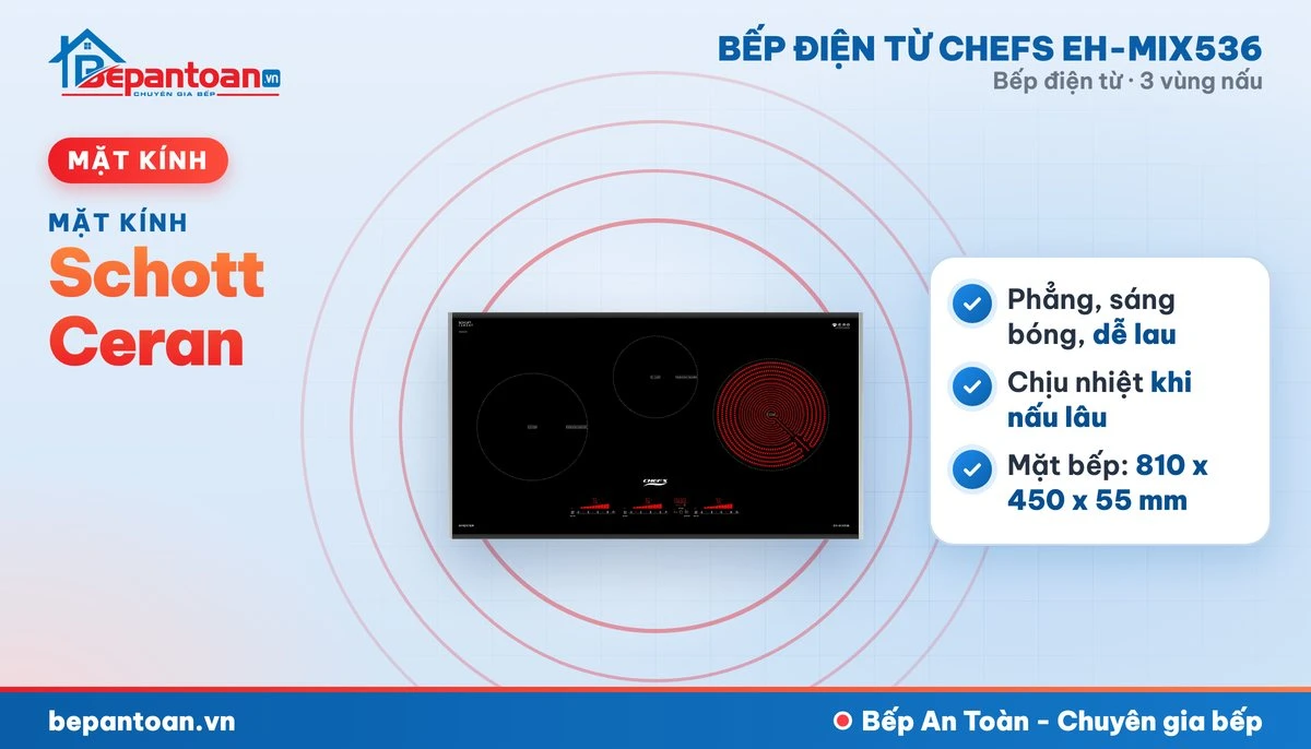 Bếp điện từ Chefs EH-MIX536 - mặt kính schott ceran