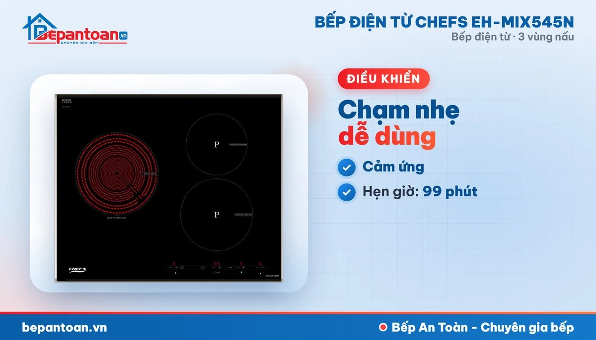 Bếp điện từ Chefs EH-MIX545N - điều khiển dễ dùng