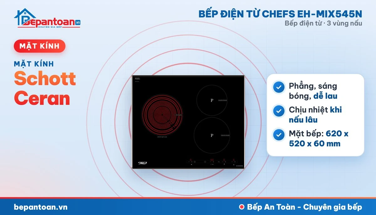 Bếp điện từ Chefs EH-MIX545N - mặt kính schott ceran