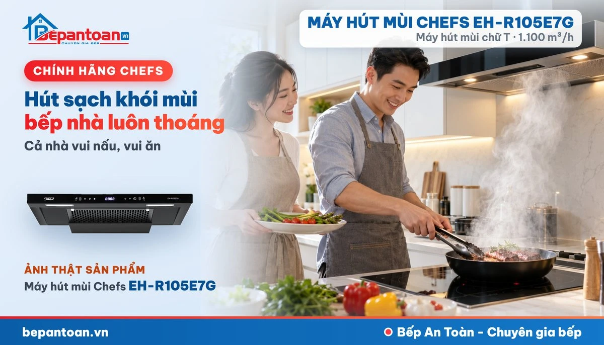 Máy hút mùi chữ T Chefs EH-R105E7G - gia đình