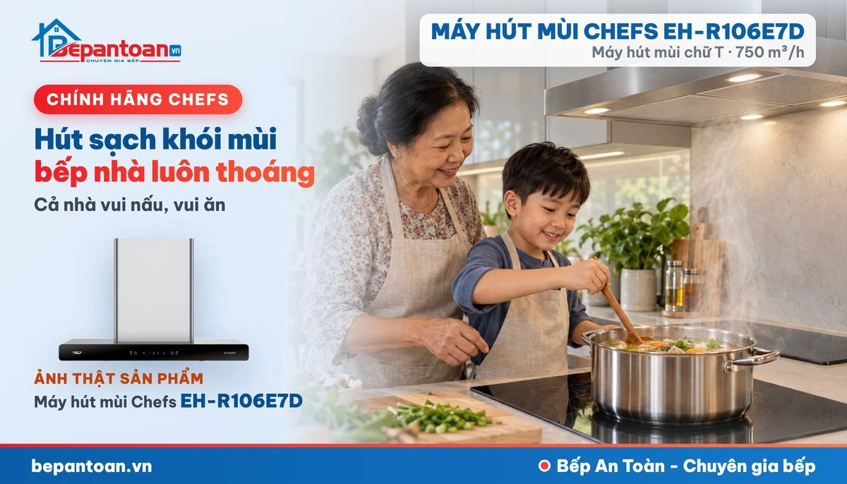 Máy hút mùi chữ T Chefs EH-R106E7D - gia đình