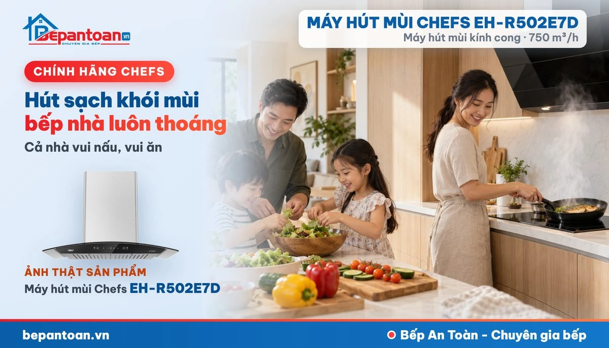 Máy hút mùi kính cong Chefs EH-R502E7D - gia đình
