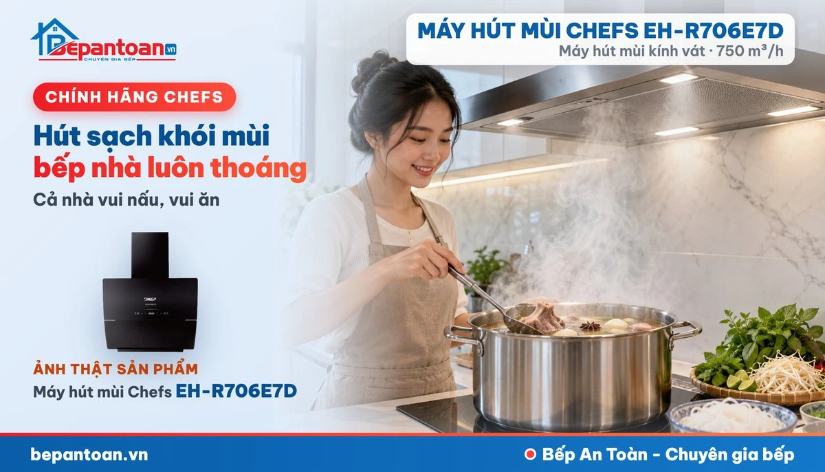 Máy hút mùi kính vát Chefs EH-R706E7D - gia đình