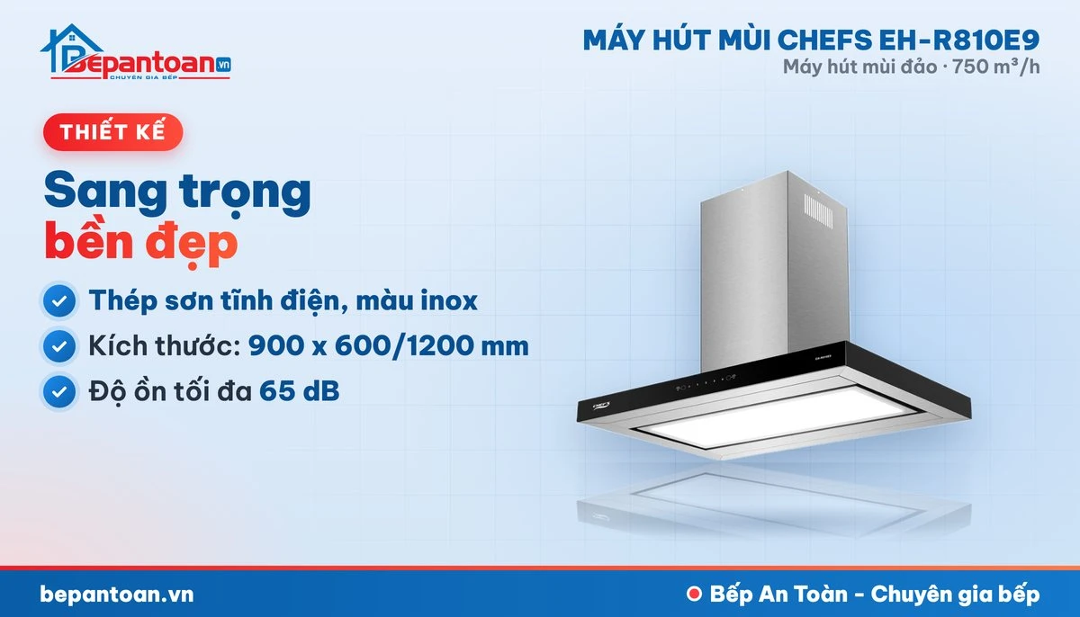 Máy hút mùi đảo Chefs EH-R810E9 - thiết kế gọn đẹp