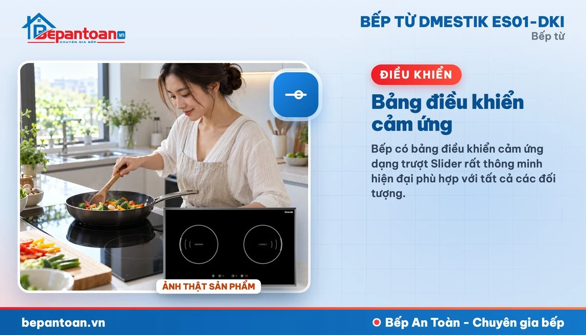 Bếp từ D'mestik ES01-DKI - Bảng điều khiển cảm ứng