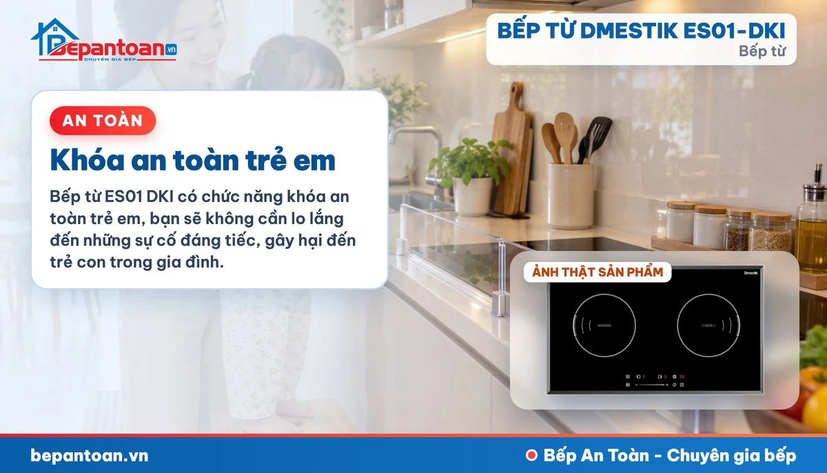 Bếp từ D'mestik ES01-DKI - Khóa an toàn trẻ em