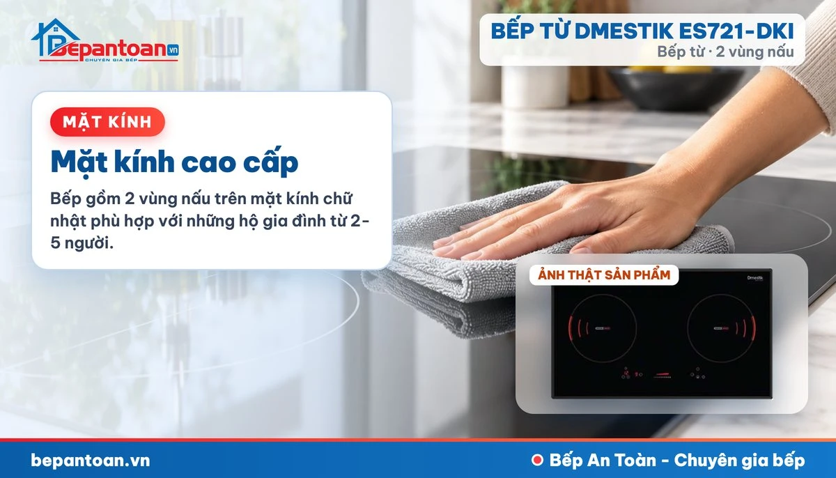 Bếp từ D'mestik ES721-DKI - Mặt kính cao cấp