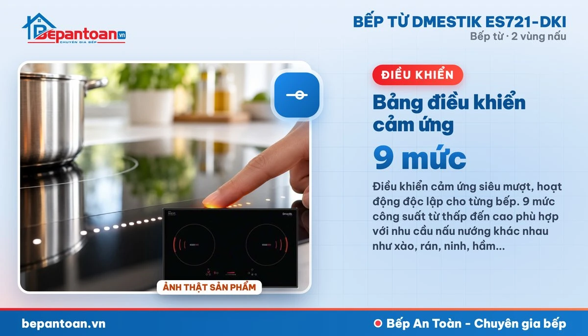 Bếp từ D'mestik ES721-DKI - Bảng điều khiển cảm ứng
