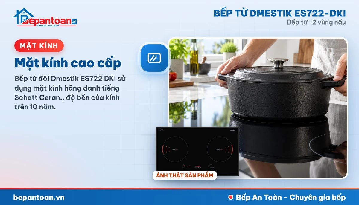 Bếp từ D'mestik ES722-DKI - Mặt kính cao cấp
