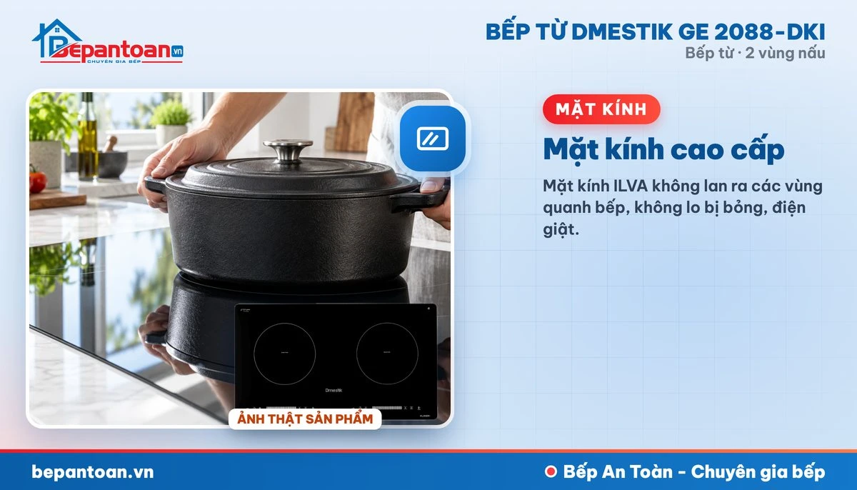 Bếp từ D'mestik GE 2088-DKI - Mặt kính cao cấp