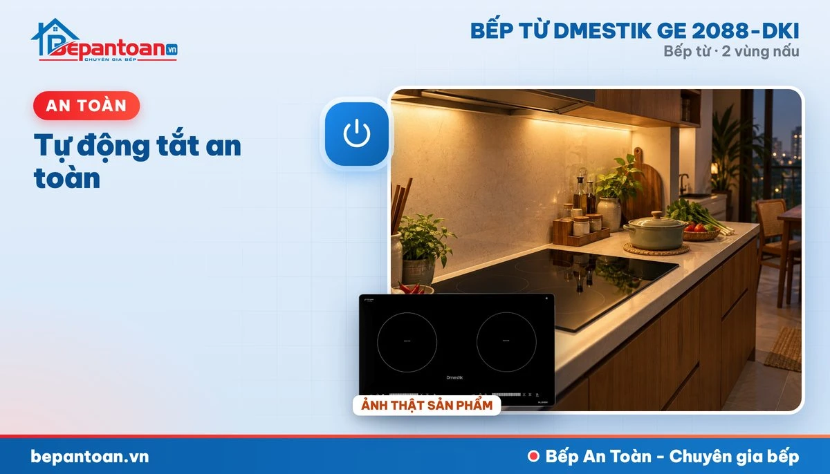 Bếp từ D'mestik GE 2088-DKI - Tự động tắt an toàn