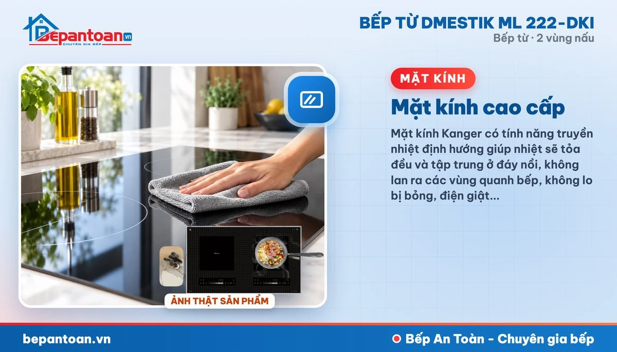 Bếp từ D'mestik ML 222-DKI - Mặt kính cao cấp