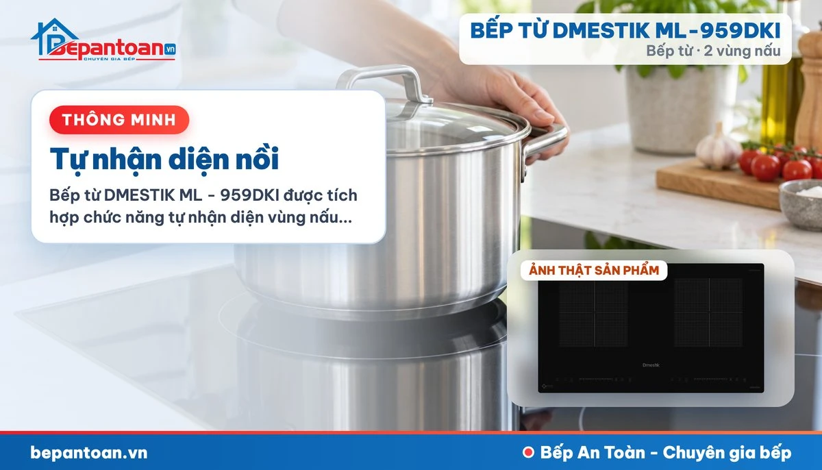 Bếp từ D'mestik ML-959DKI - Tự nhận diện nồi