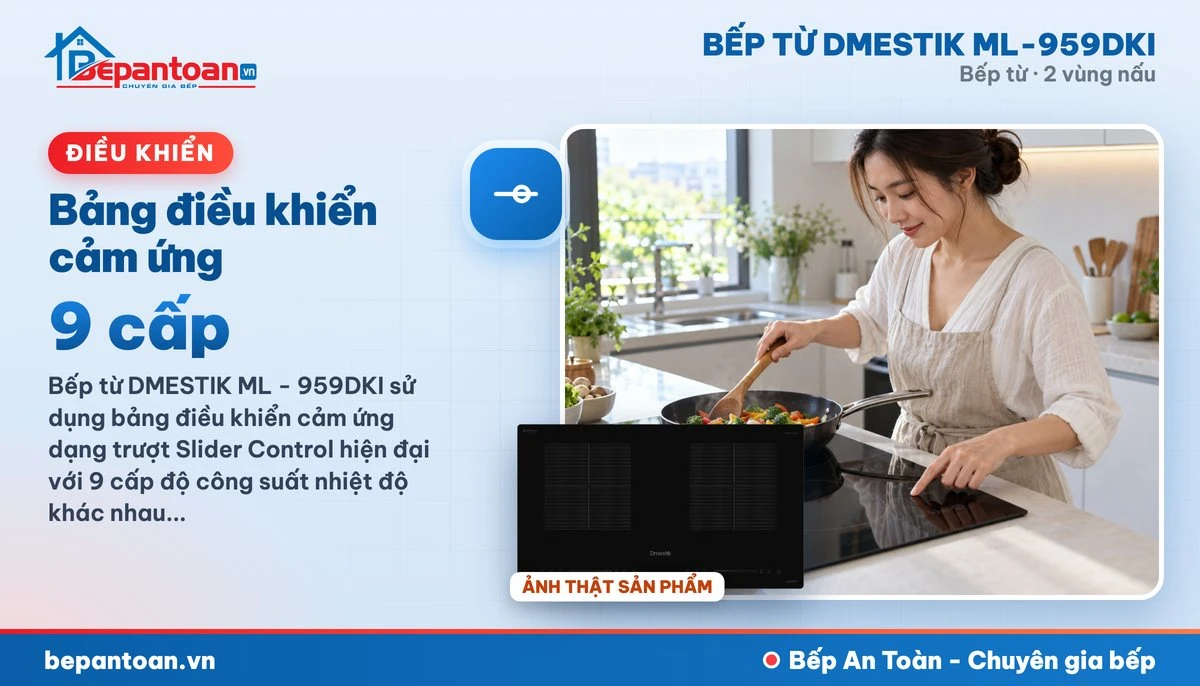 Bếp từ D'mestik ML-959DKI - Bảng điều khiển cảm ứng