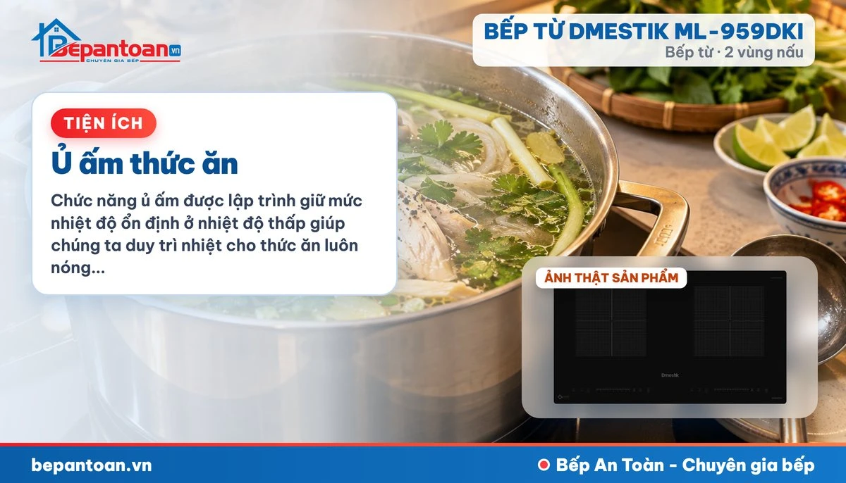Bếp từ D'mestik ML-959DKI - Ủ ấm thức ăn
