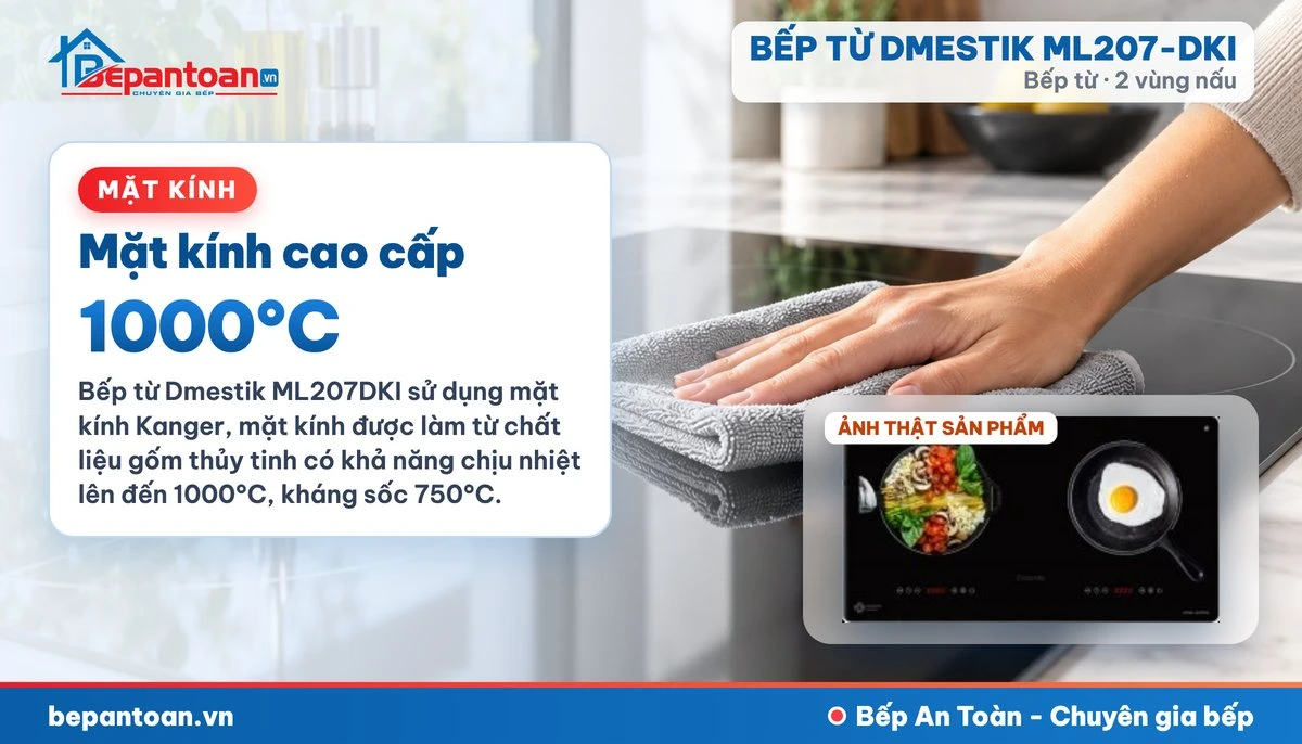 Bếp từ D'mestik ML207-DKI - Mặt kính cao cấp