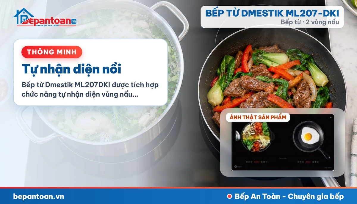 Bếp từ D'mestik ML207-DKI - Tự nhận diện nồi