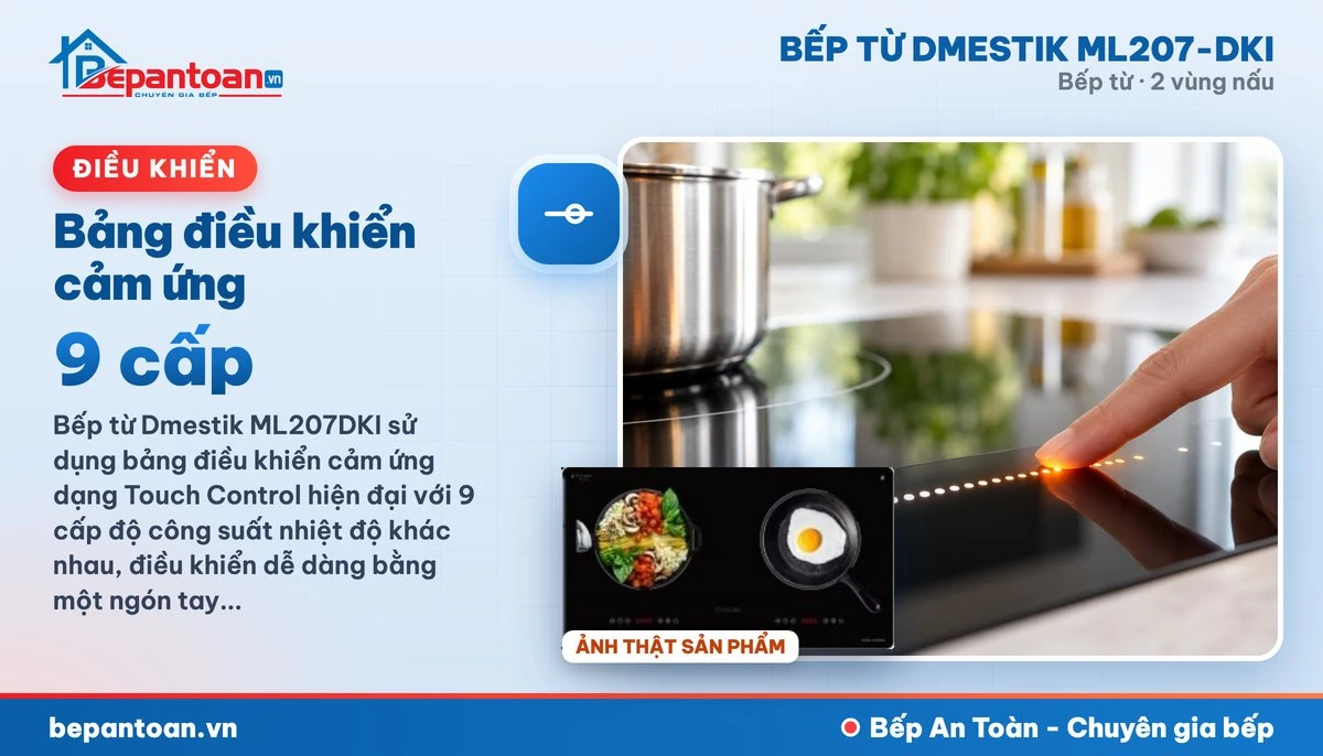 Bếp từ D'mestik ML207-DKI - Bảng điều khiển cảm ứng