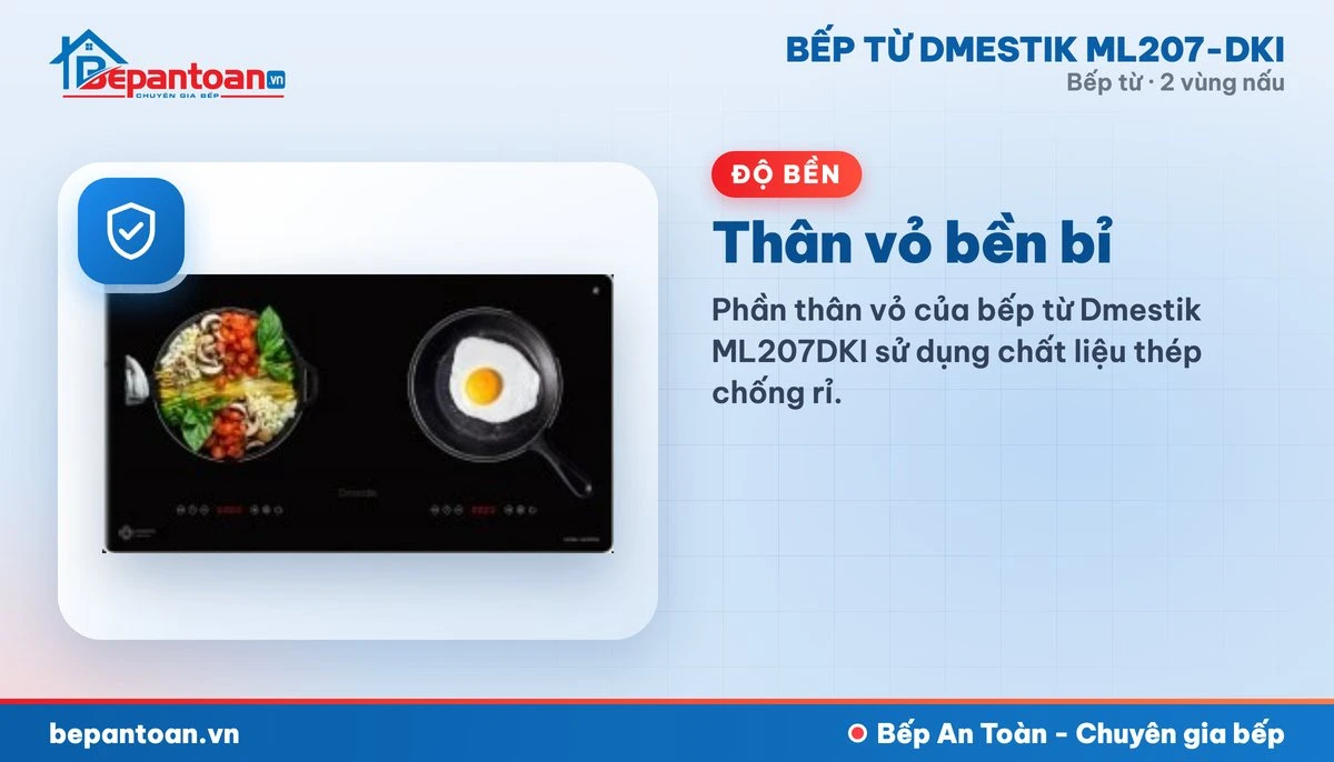 Bếp từ D'mestik ML207-DKI - Thân vỏ bền bỉ