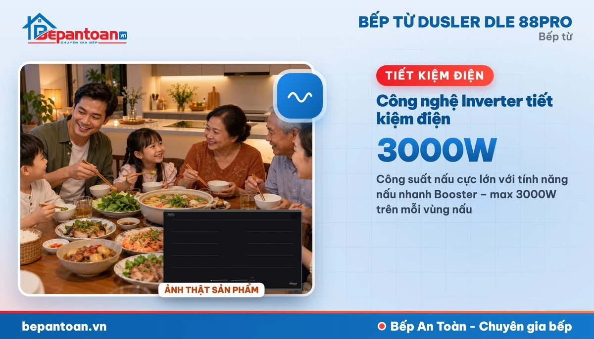 Bếp từ Dusler DLE 88PRO - Công nghệ Inverter tiết kiệm điện