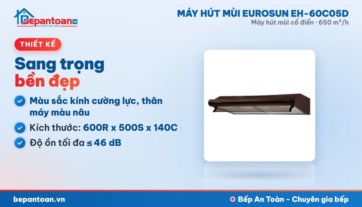 Máy hút mùi Eurosun EH-60C05D - thiết kế