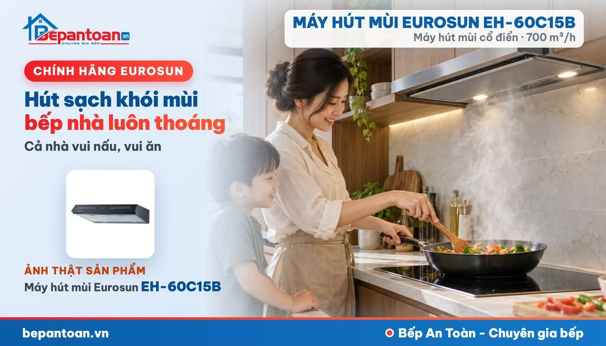 Máy hút mùi Eurosun EH-60C15B - gia đình