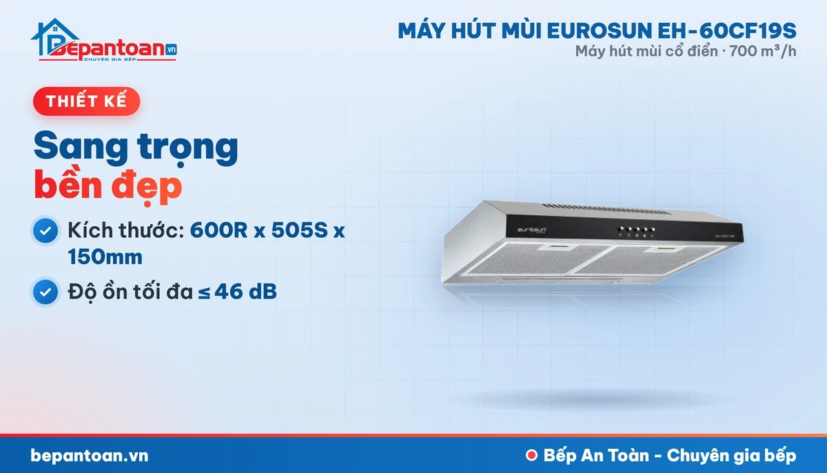 Máy hút mùi Eurosun EH-60CF19S - thiết kế