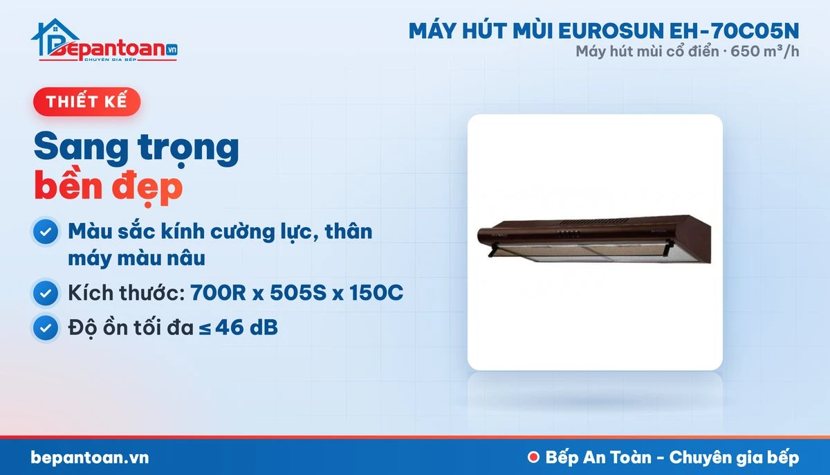 Máy hút mùi Eurosun EH-70C05N - thiết kế