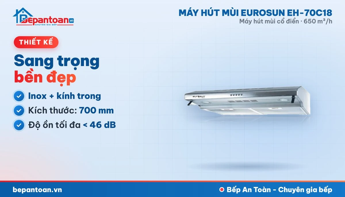 Máy hút mùi Eurosun EH-70C18 - thiết kế