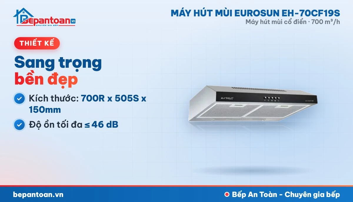 Máy hút mùi Eurosun EH-70CF19S - thiết kế