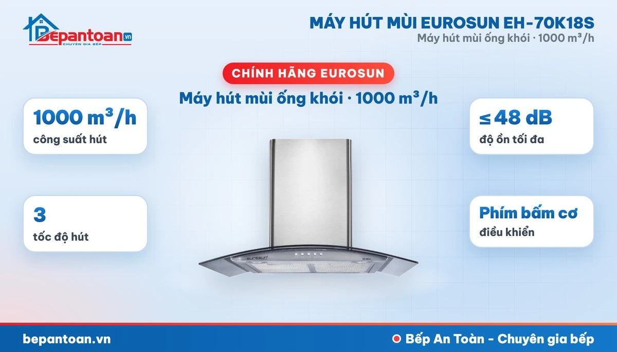 Máy hút mùi Eurosun EH-70K18S - tổng quan