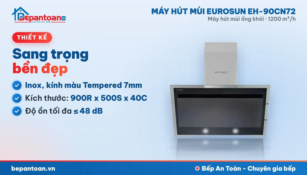 Máy hút mùi Eurosun EH-90CN72 - thiết kế