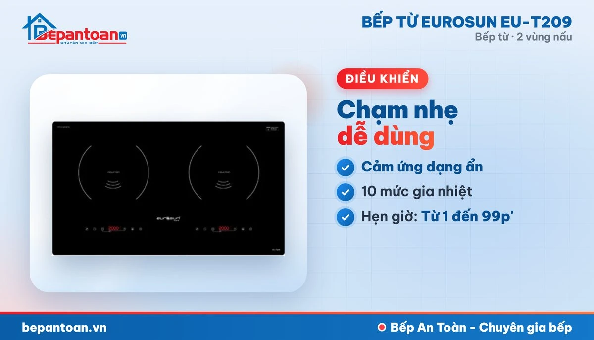 Bếp từ Eurosun EU-T209 - điều khiển