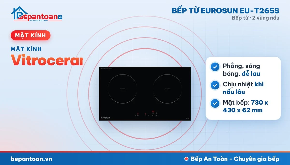Bếp từ Eurosun EU-T265S - mặt kính