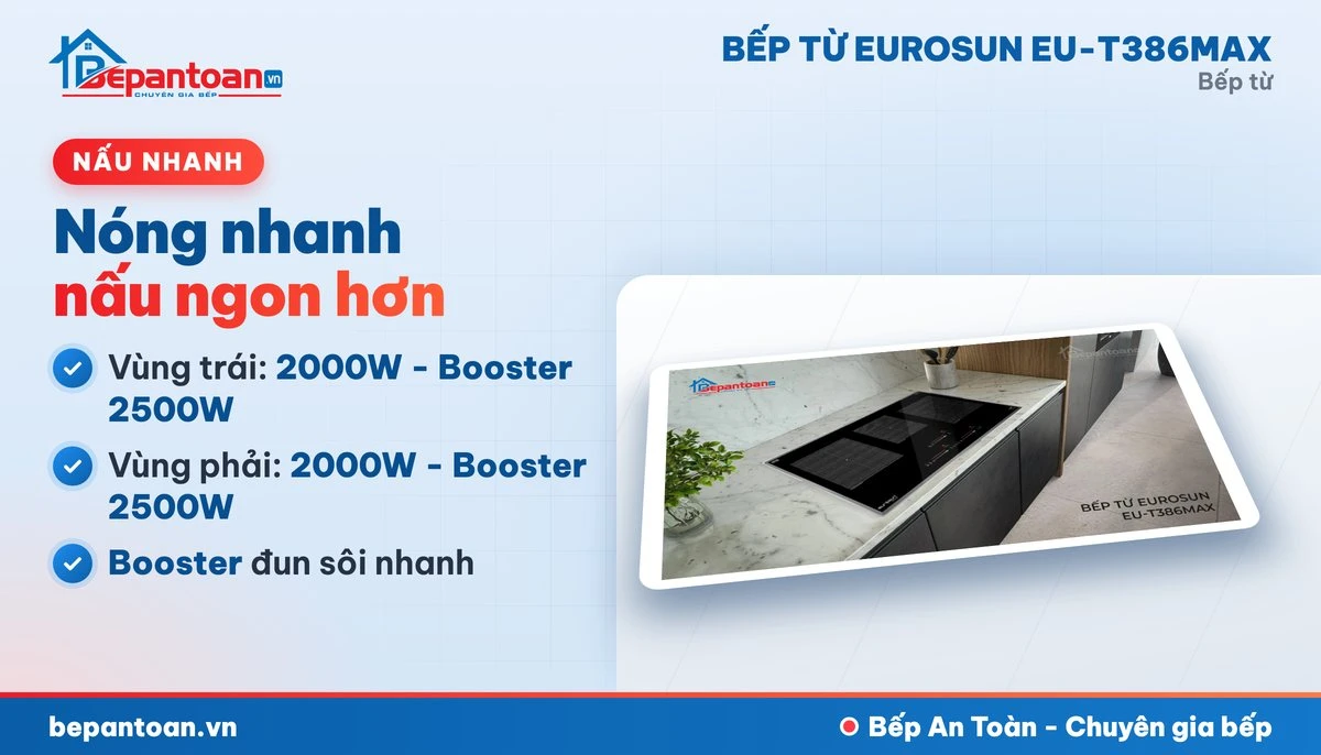 Bếp từ Eurosun EU-T386MAX - công suất