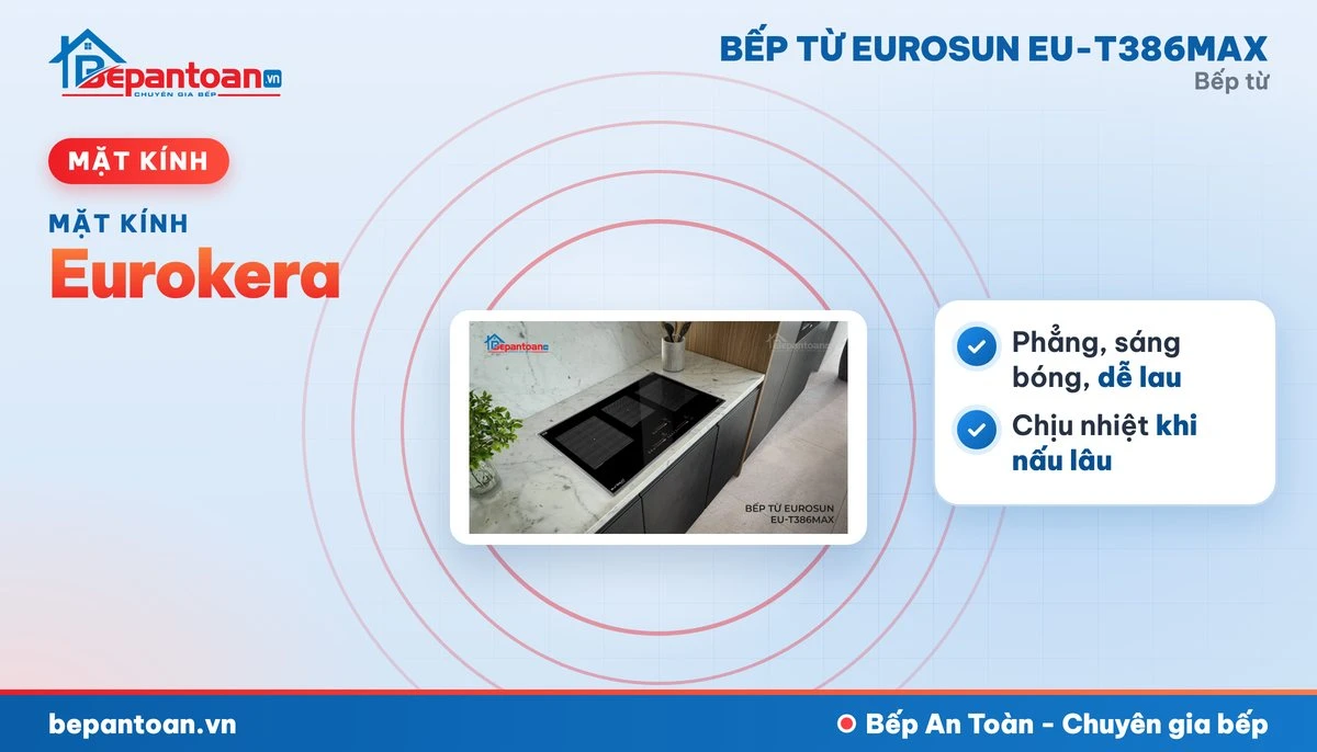 Bếp từ Eurosun EU-T386MAX - mặt kính