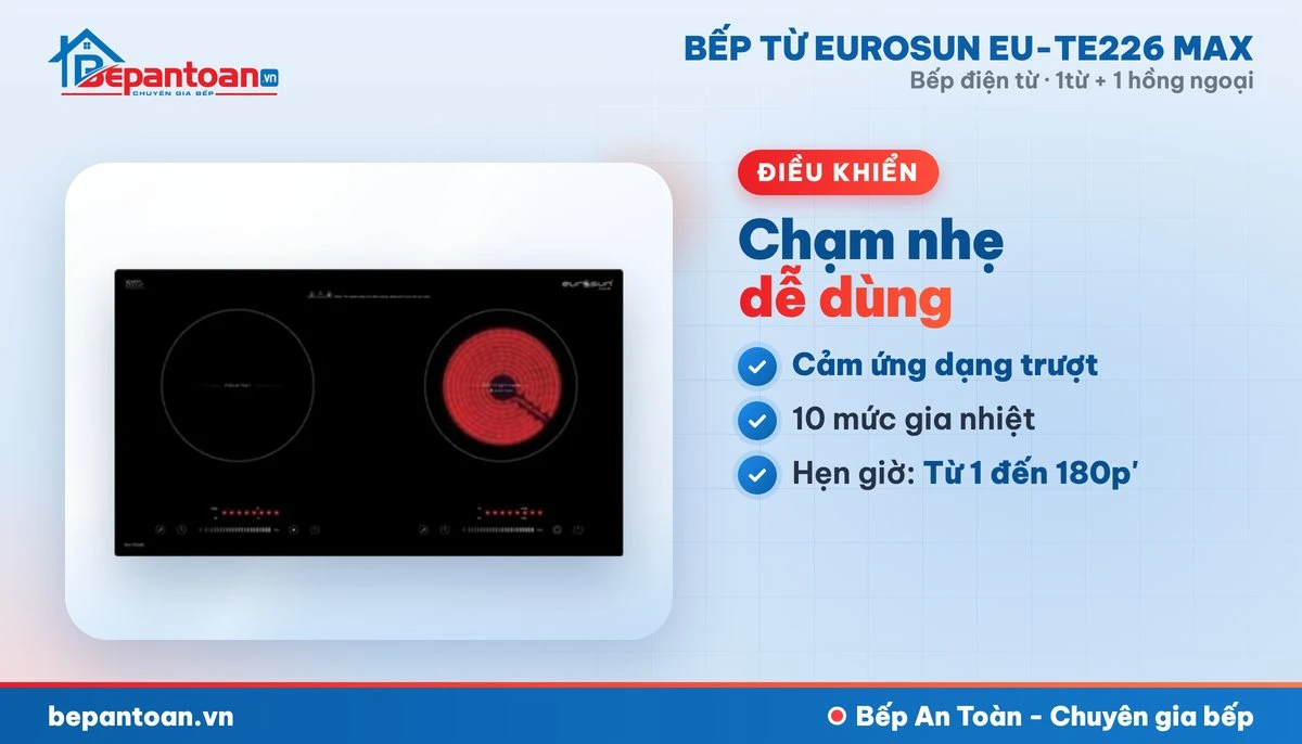 Bếp điện từ Eurosun EU-TE226 MAX - điều khiển