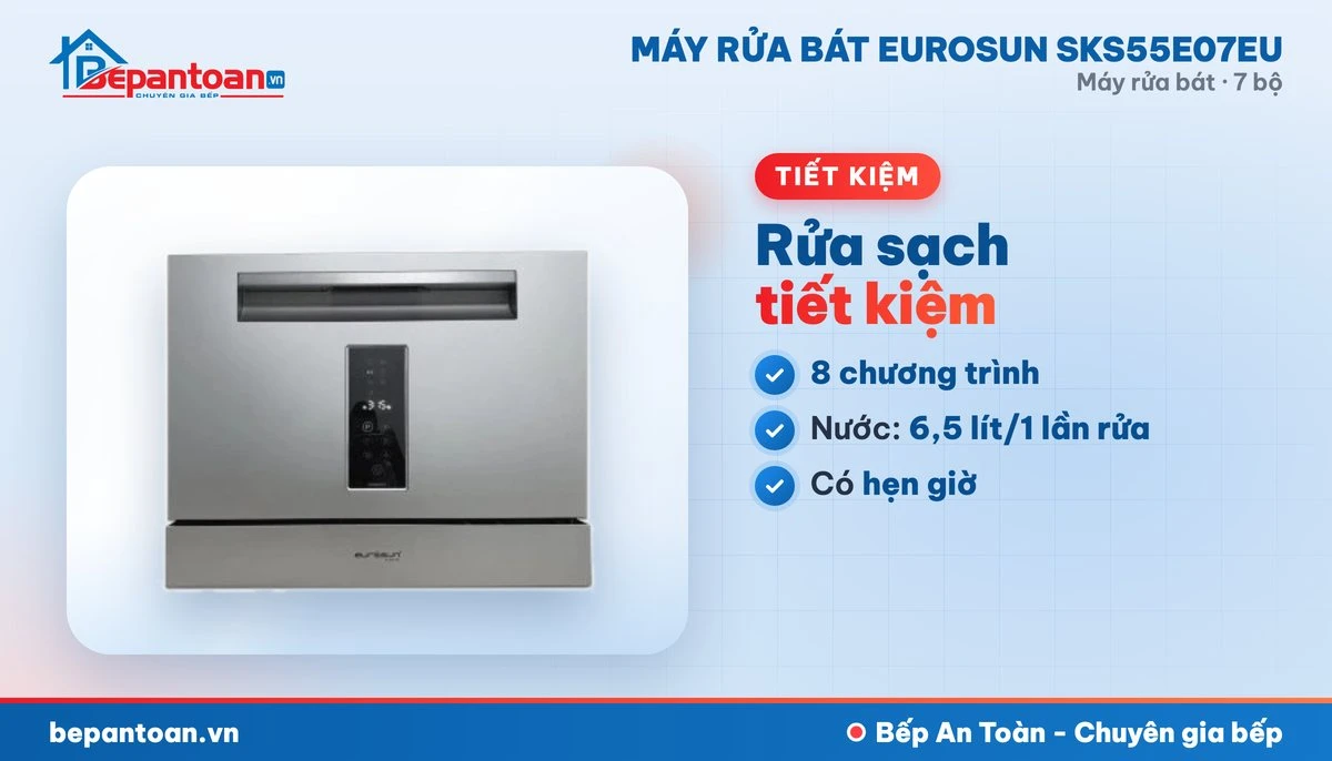 Máy rửa bát Eurosun SKS55E07EU - chương trình rửa