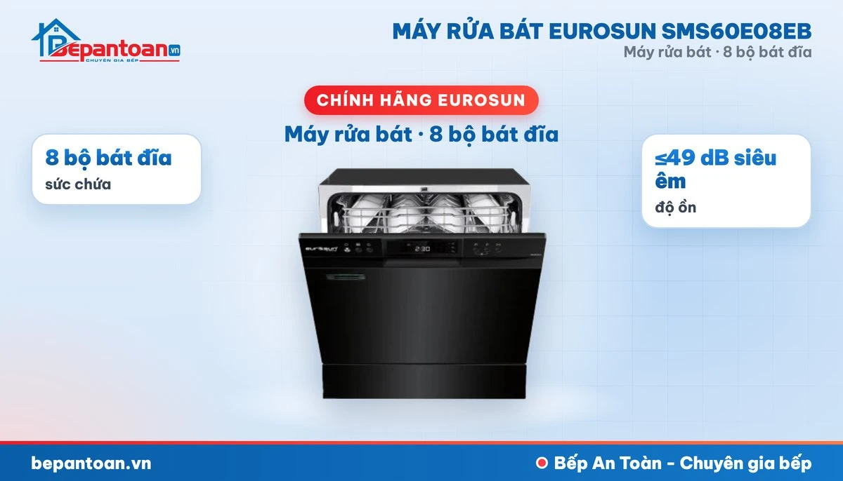 Máy rửa bát Eurosun SMS60E08EB - tổng quan