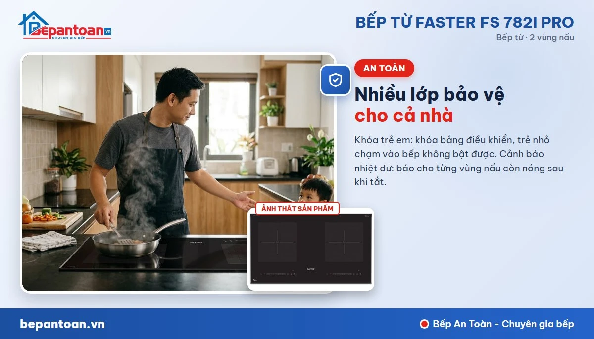 Bếp từ Faster FS 782I PRO - Tính năng an toàn
